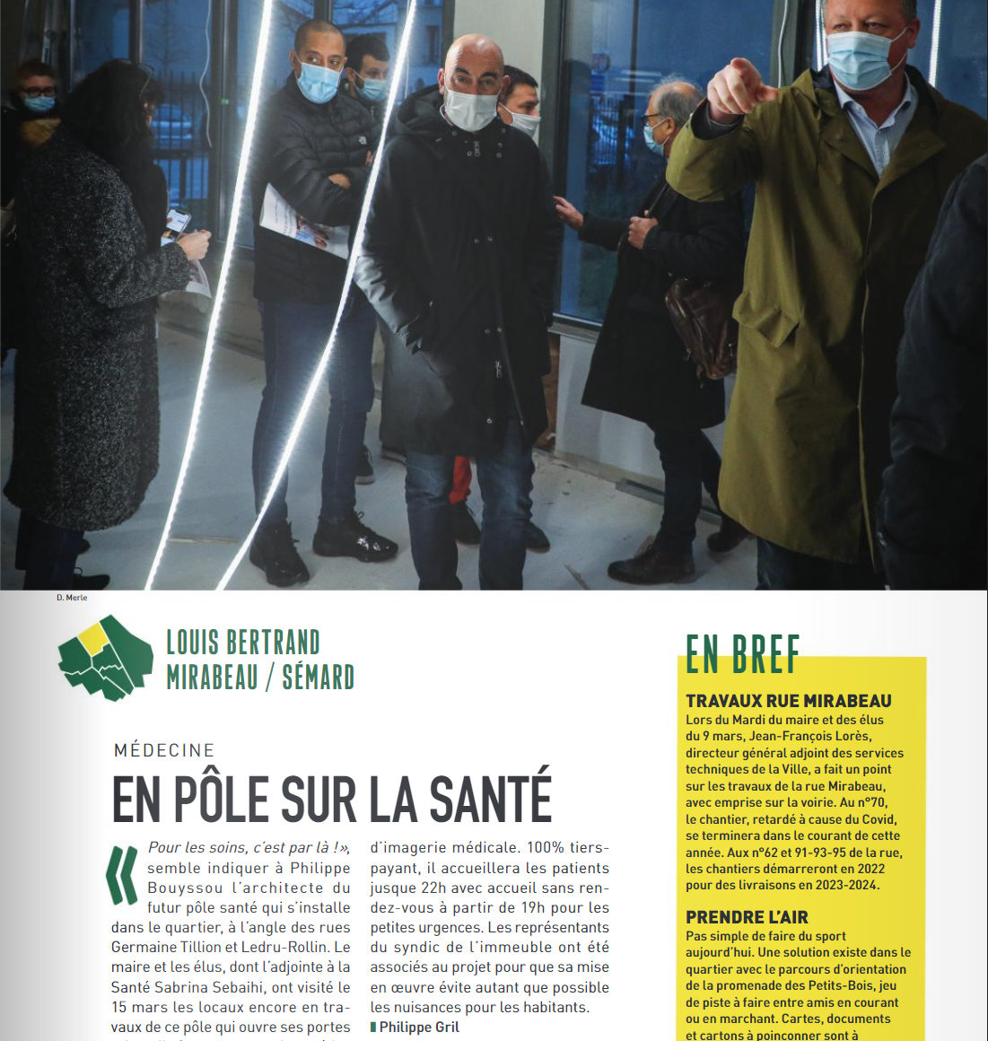 Avril 2021 / Journal d’Ivry-sur-Seine : Sagéo en pôle sur la santé